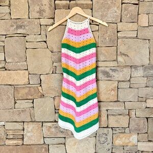 Maje Knit Chevron Striped Dress Size FR 38